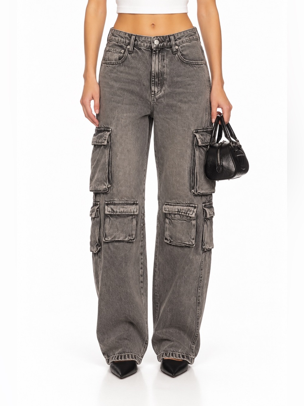 ZARA Mid-Rise TRF Cargo Jeans